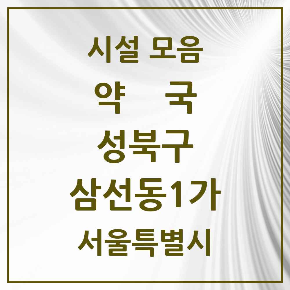 2025 서울특별시 성북구 삼선동1가 약국 목록 2곳