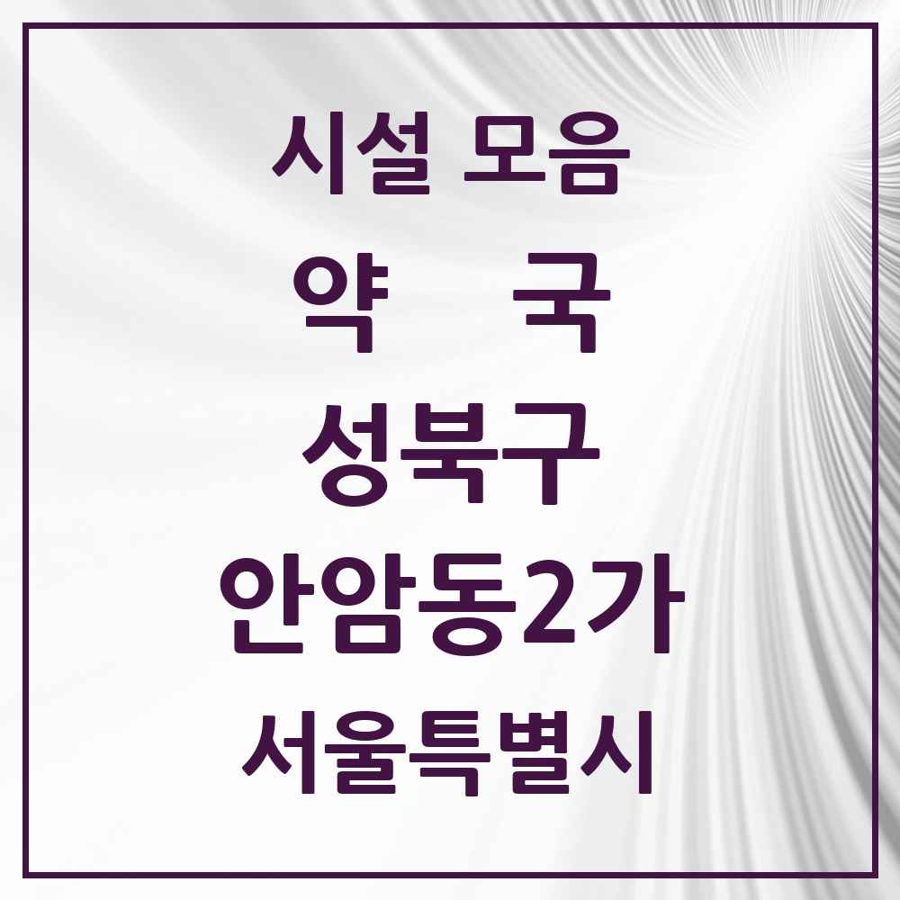 2025 서울특별시 성북구 안암동2가 약국 목록 2곳