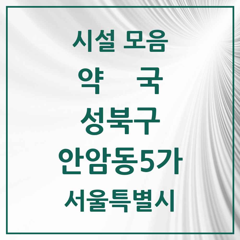 2025 서울특별시 성북구 안암동5가 약국 목록 9곳