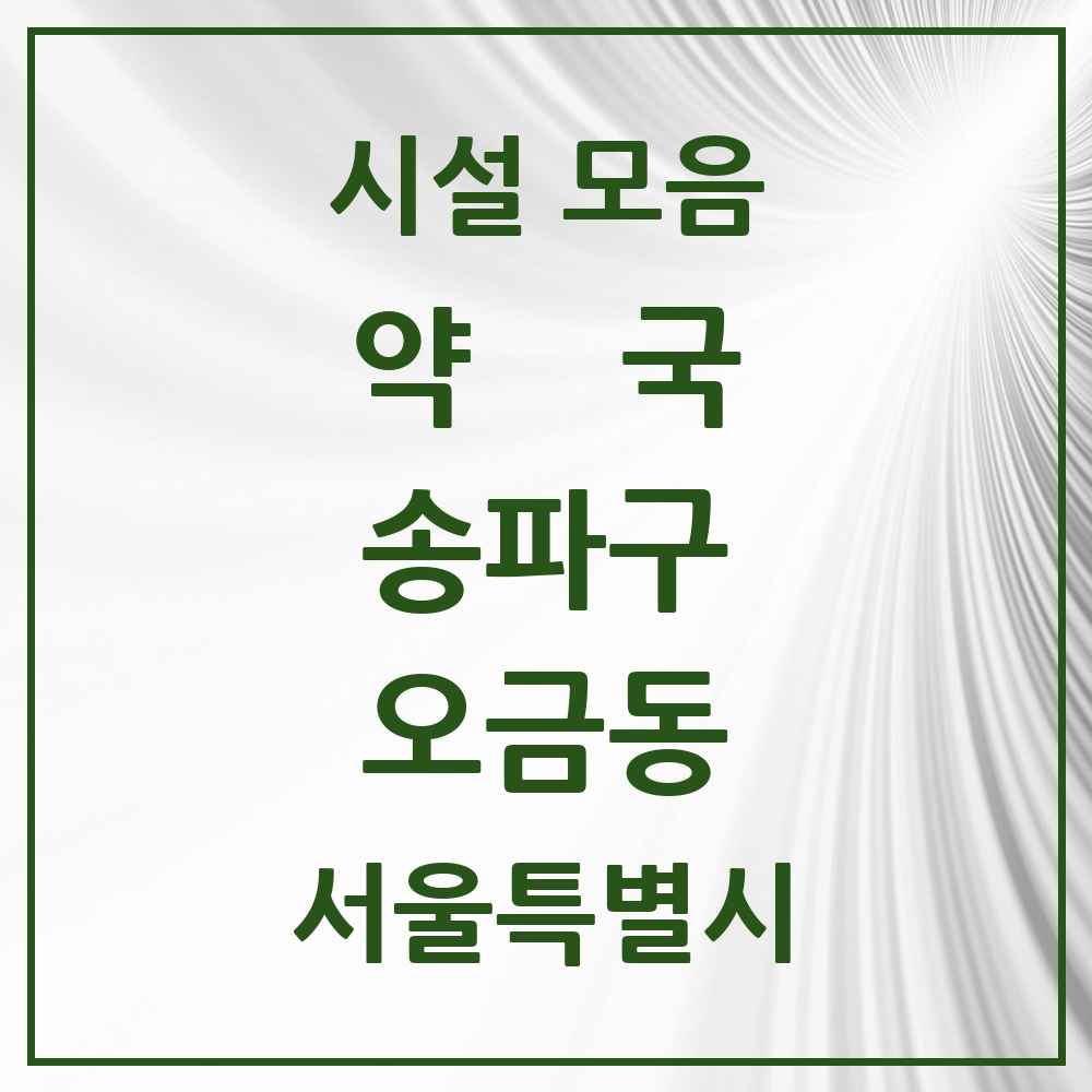 2025 서울특별시 송파구 오금동 약국 목록 12곳