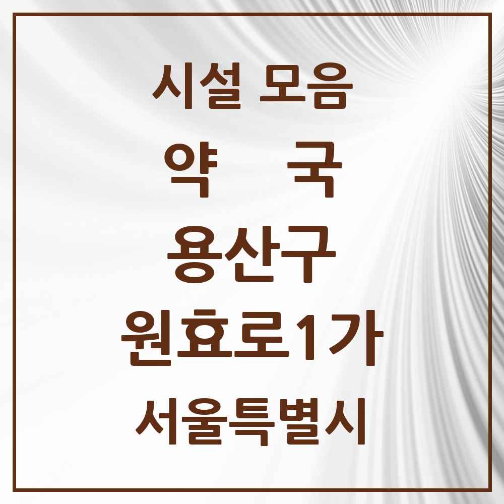 2025 서울특별시 용산구 원효로1가 약국 목록 2곳
