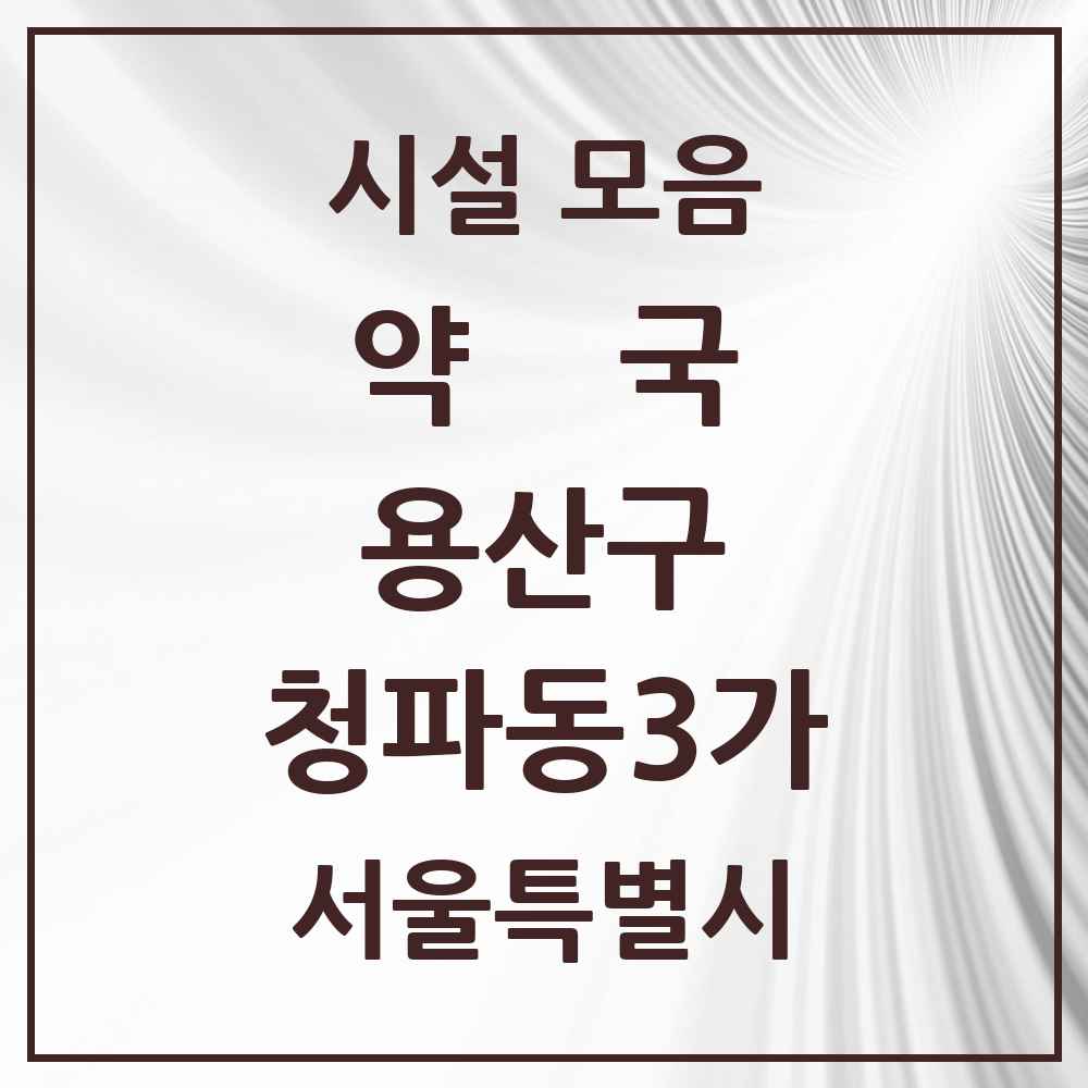 2025 서울특별시 용산구 청파동3가 약국 목록 3곳