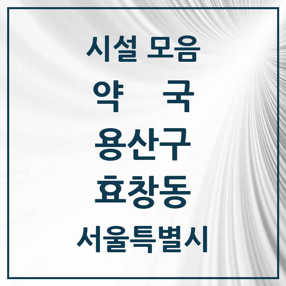 2025 서울특별시 용산구 효창동 약국 목록 6곳