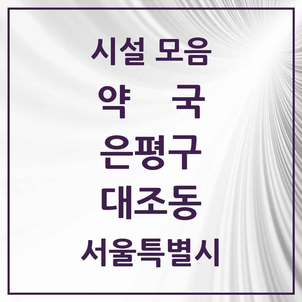 2025 서울특별시 은평구 대조동 약국 목록 29곳