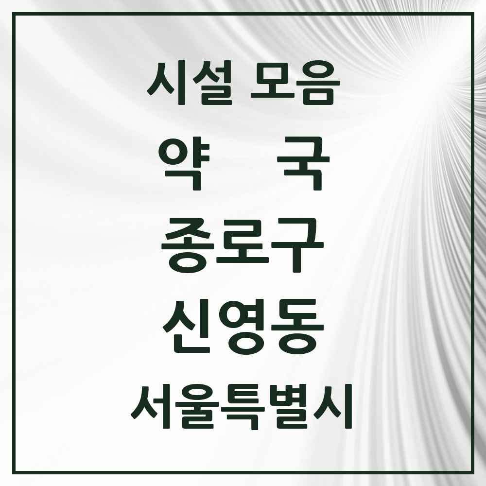 2025 서울특별시 종로구 신영동 약국 목록 1곳