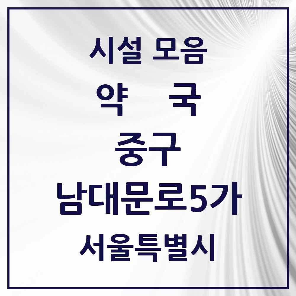 2025 서울특별시 중구 남대문로5가 약국 목록 6곳