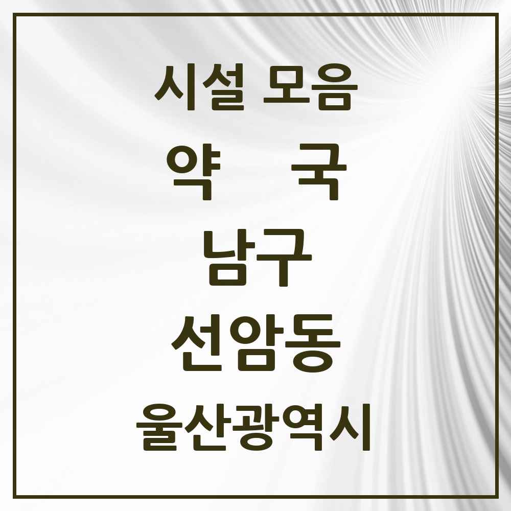 2025 울산광역시 남구 선암동 약국 목록 3곳
