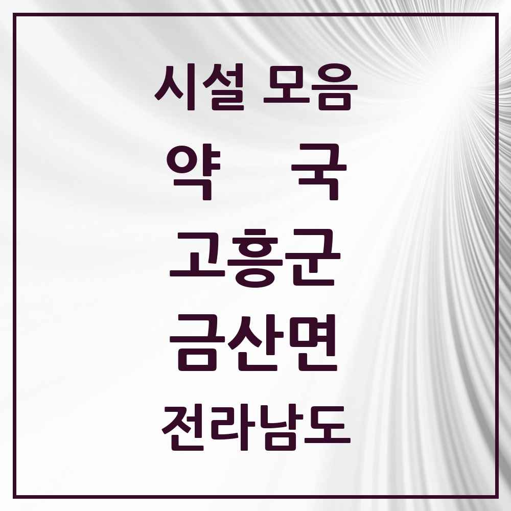 2025 전라남도 고흥군 금산면 약국 목록 1곳
