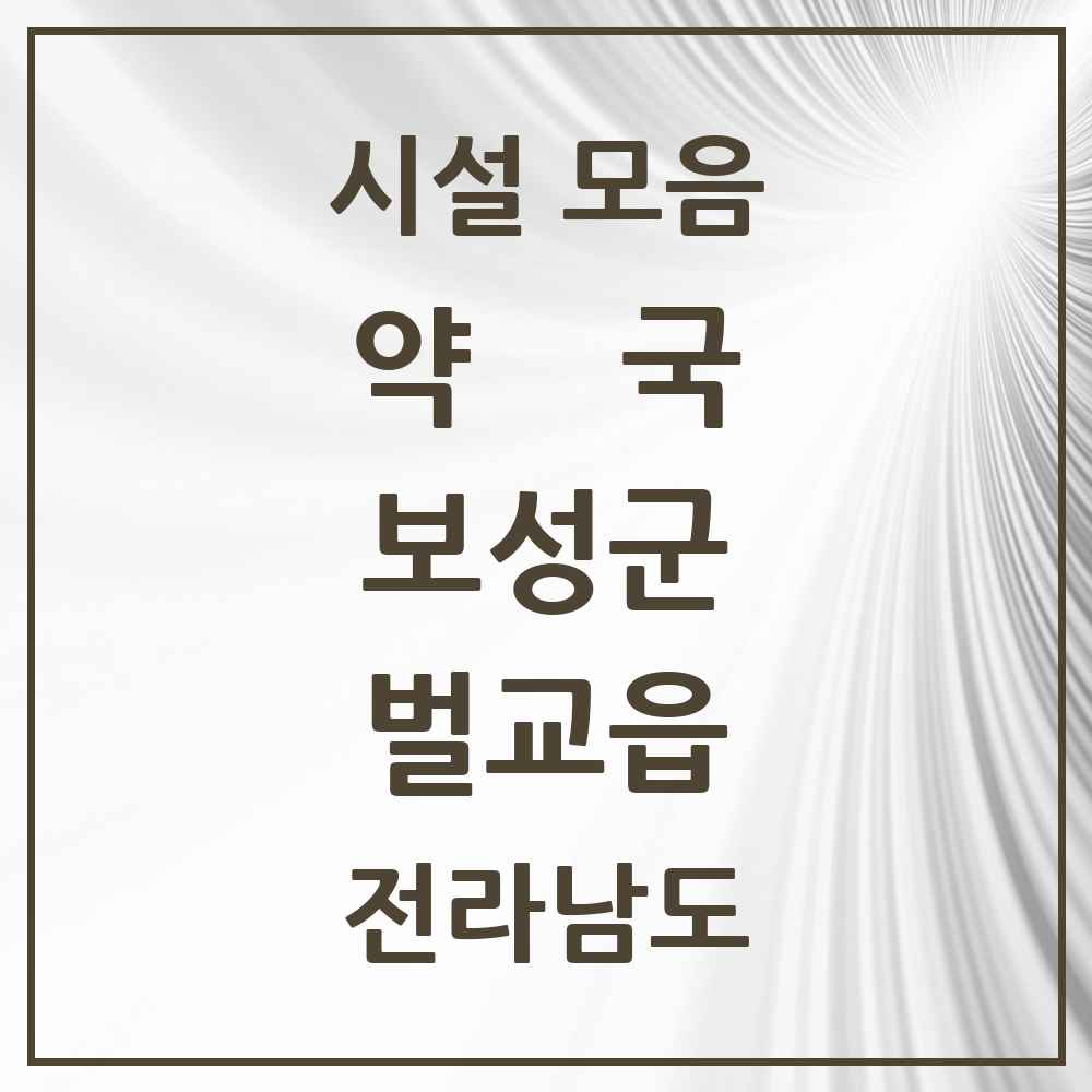 2025 전라남도 보성군 벌교읍 약국 목록 11곳