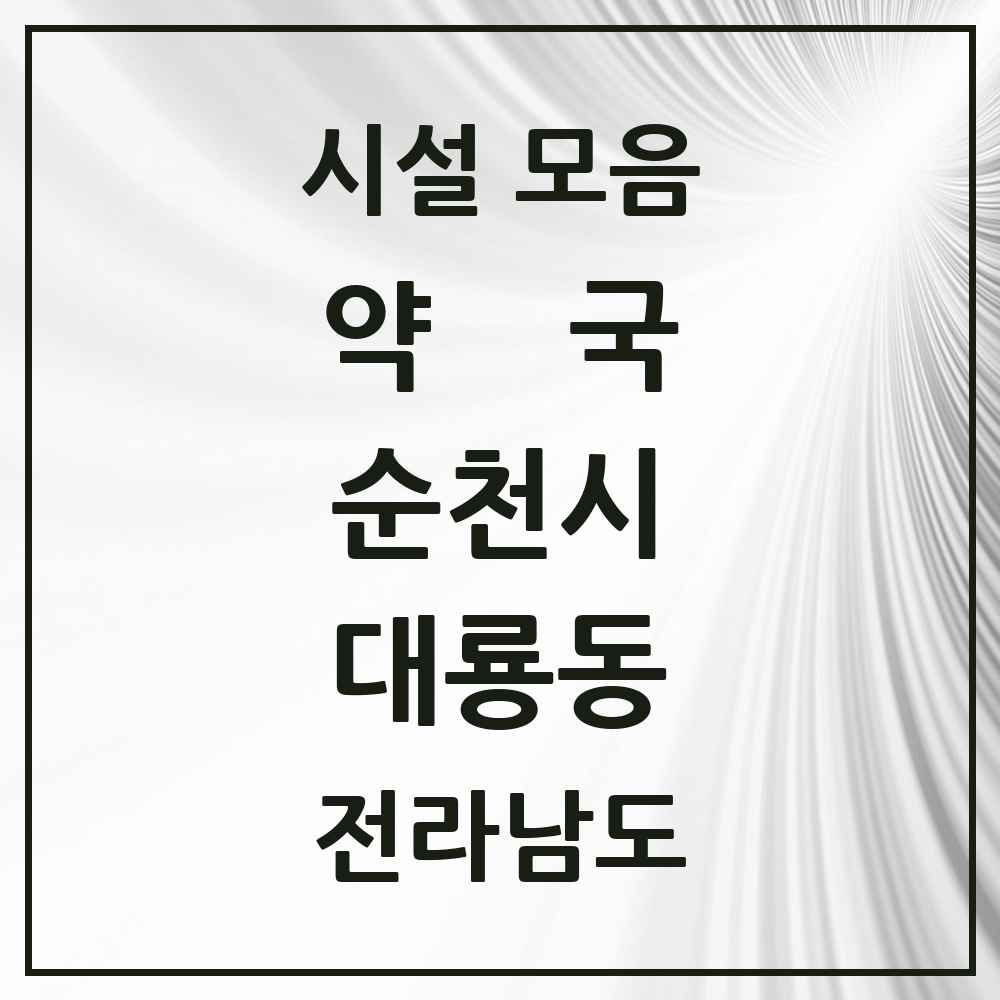 2025 전라남도 순천시 대룡동 약국 목록 1곳