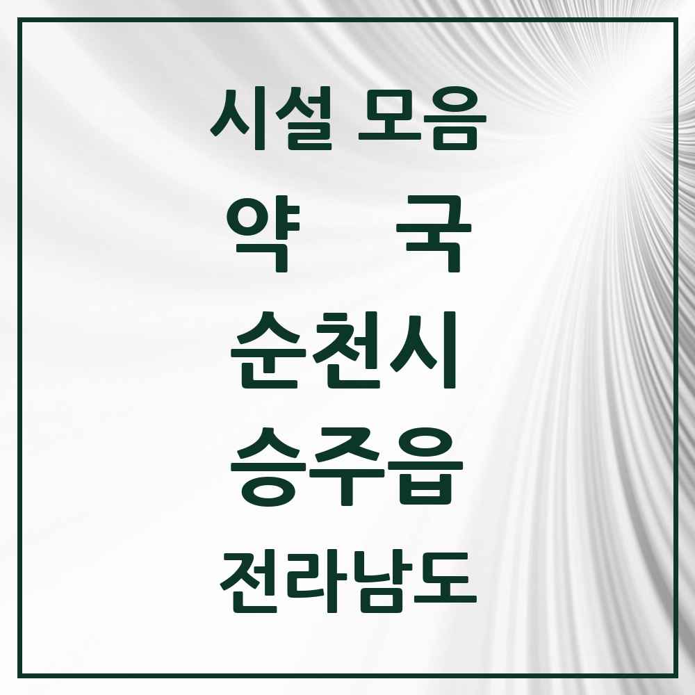 2025 전라남도 순천시 승주읍 약국 목록 1곳