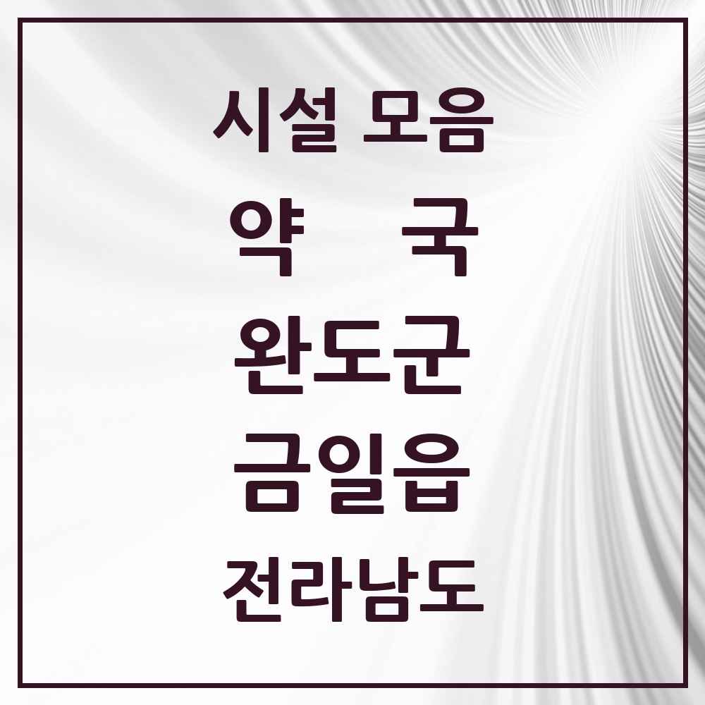 2025 전라남도 완도군 금일읍 약국 목록 2곳