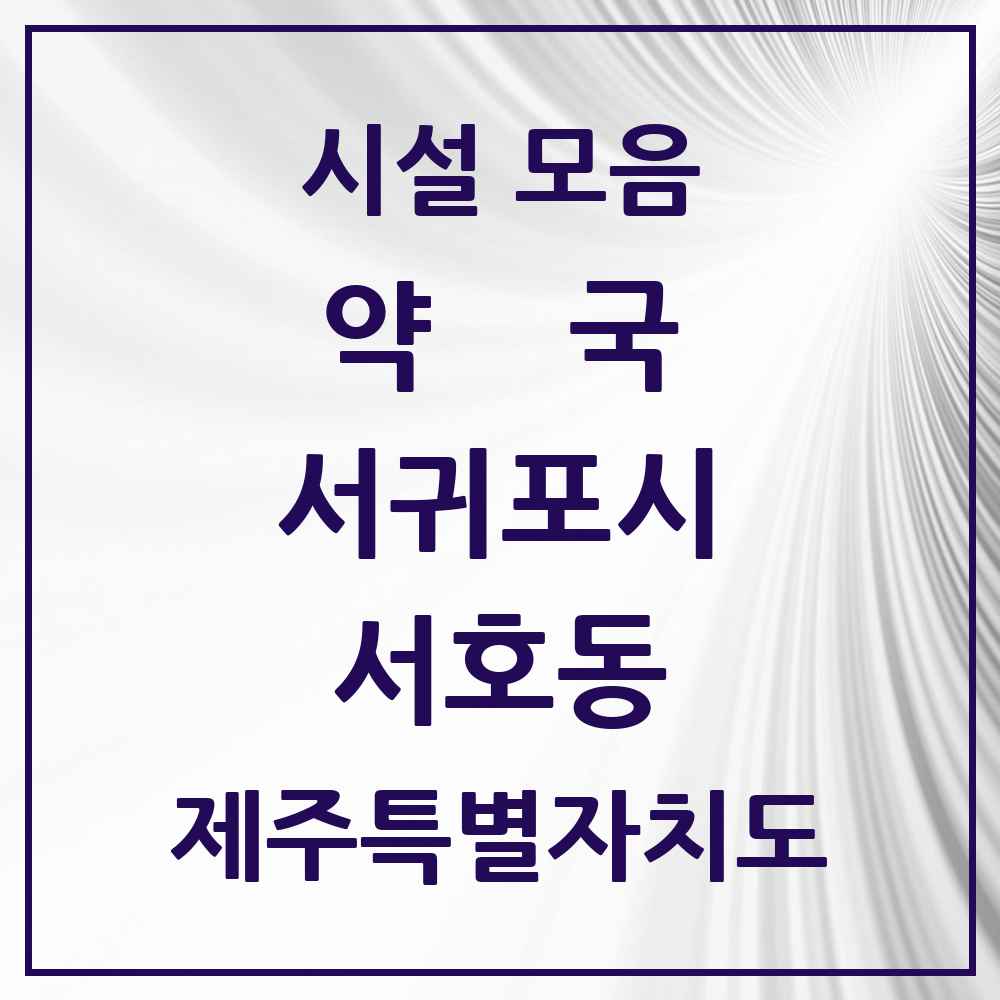 2025 제주특별자치도 서귀포시 서호동 약국 목록 1곳