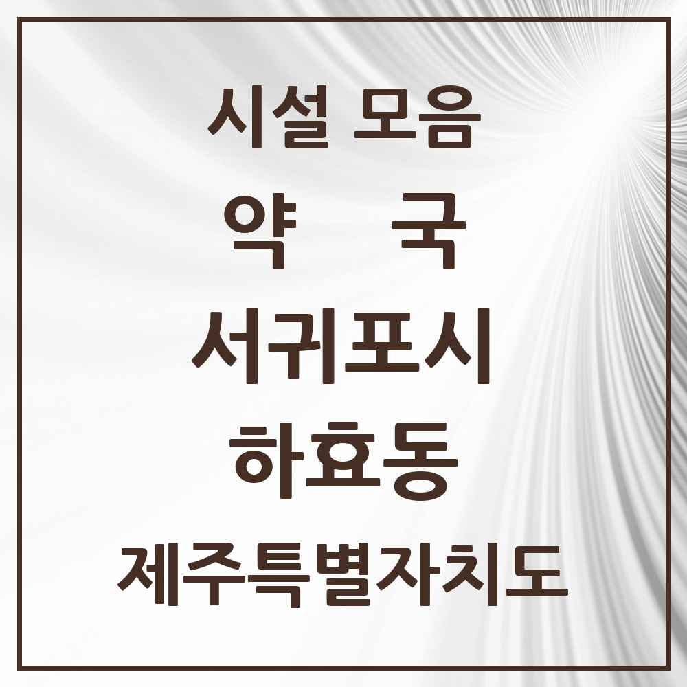 2025 제주특별자치도 서귀포시 하효동 약국 목록 1곳