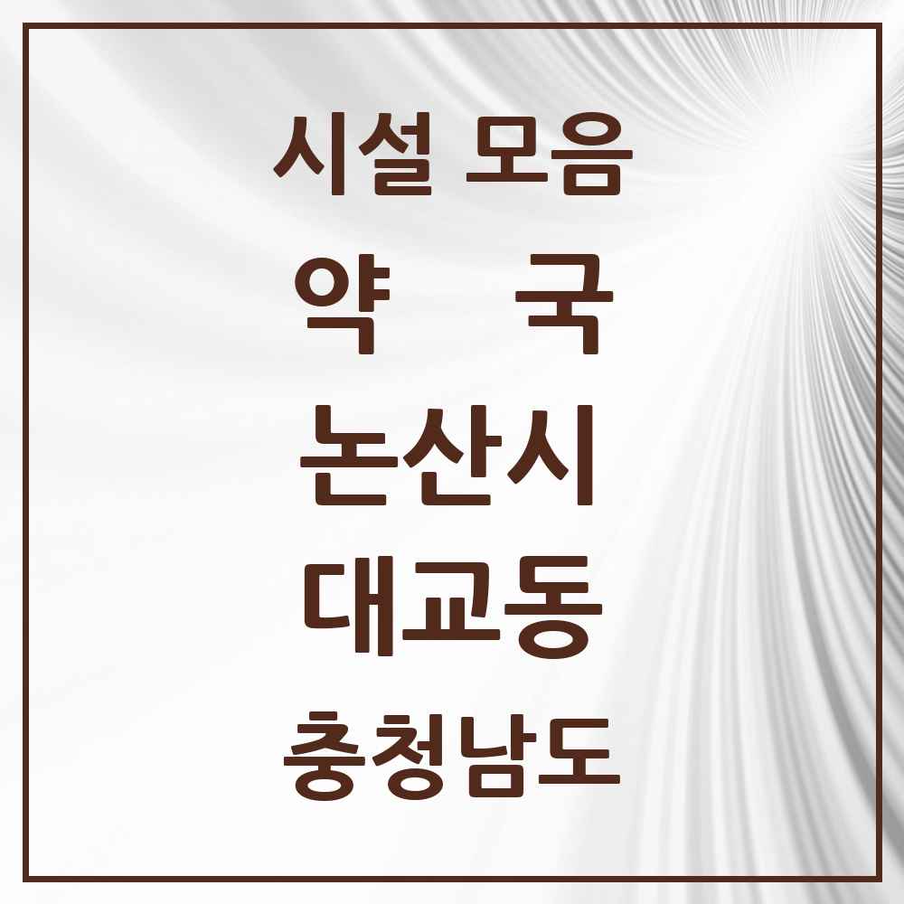 2025 충청남도 논산시 대교동 약국 목록 1곳