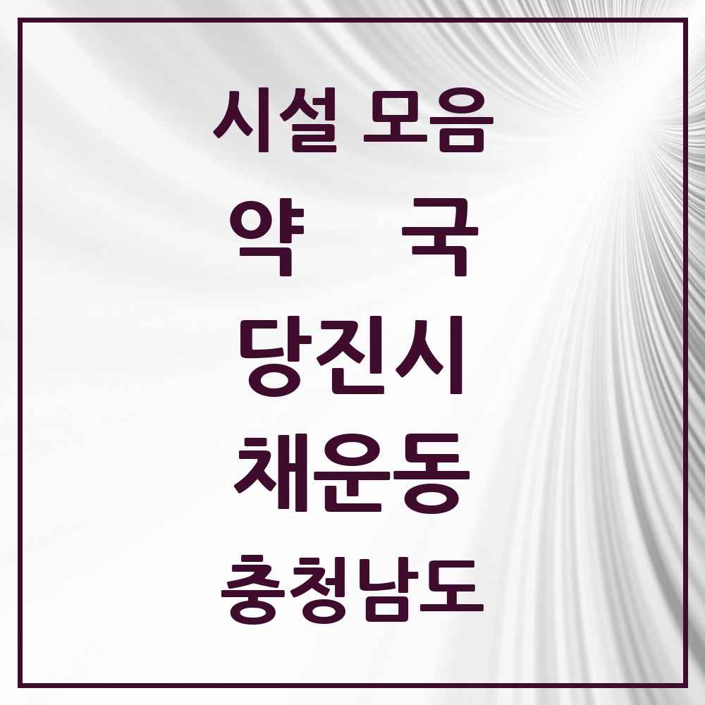 2025 충청남도 당진시 채운동 약국 목록 3곳