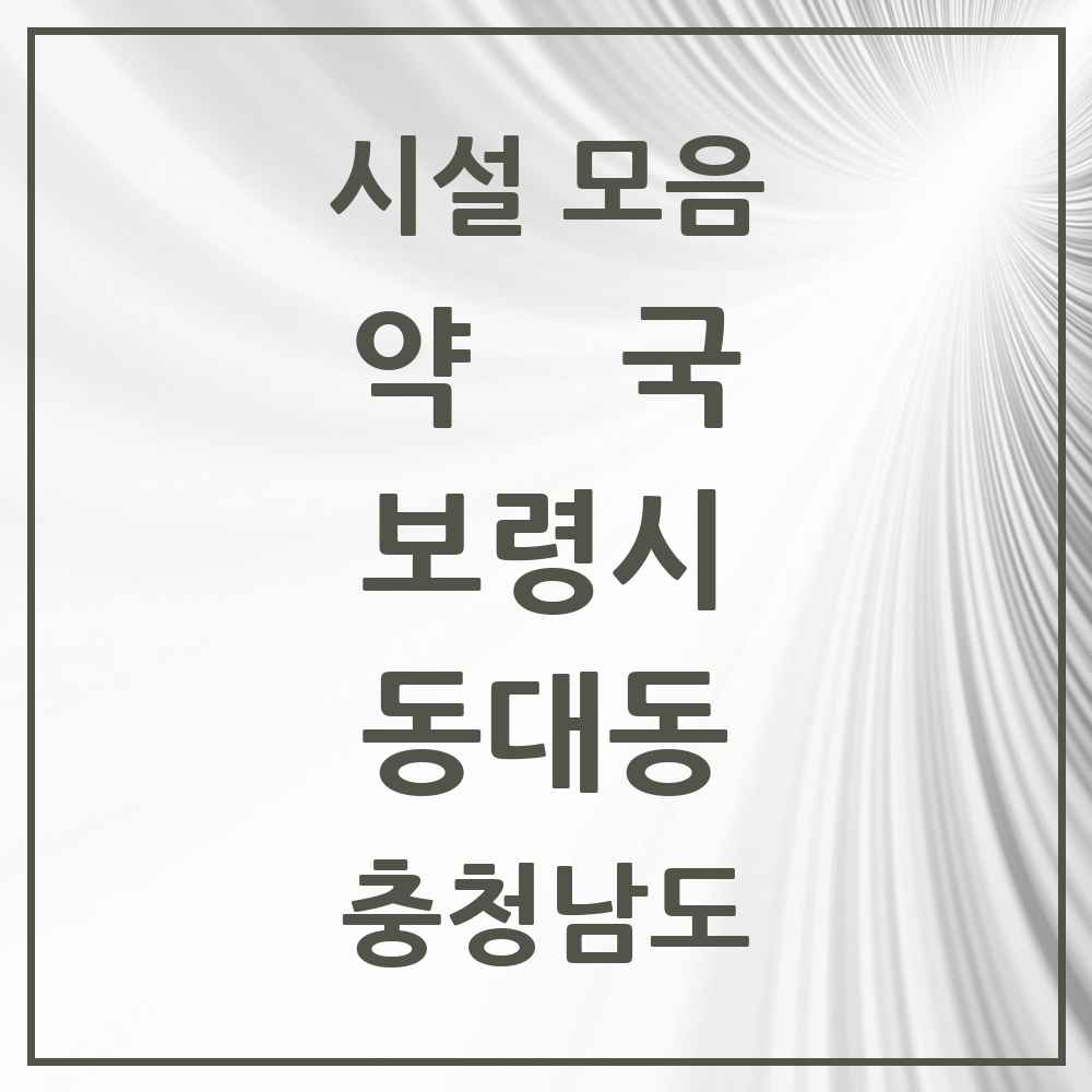 2025 충청남도 보령시 동대동 약국 목록 9곳