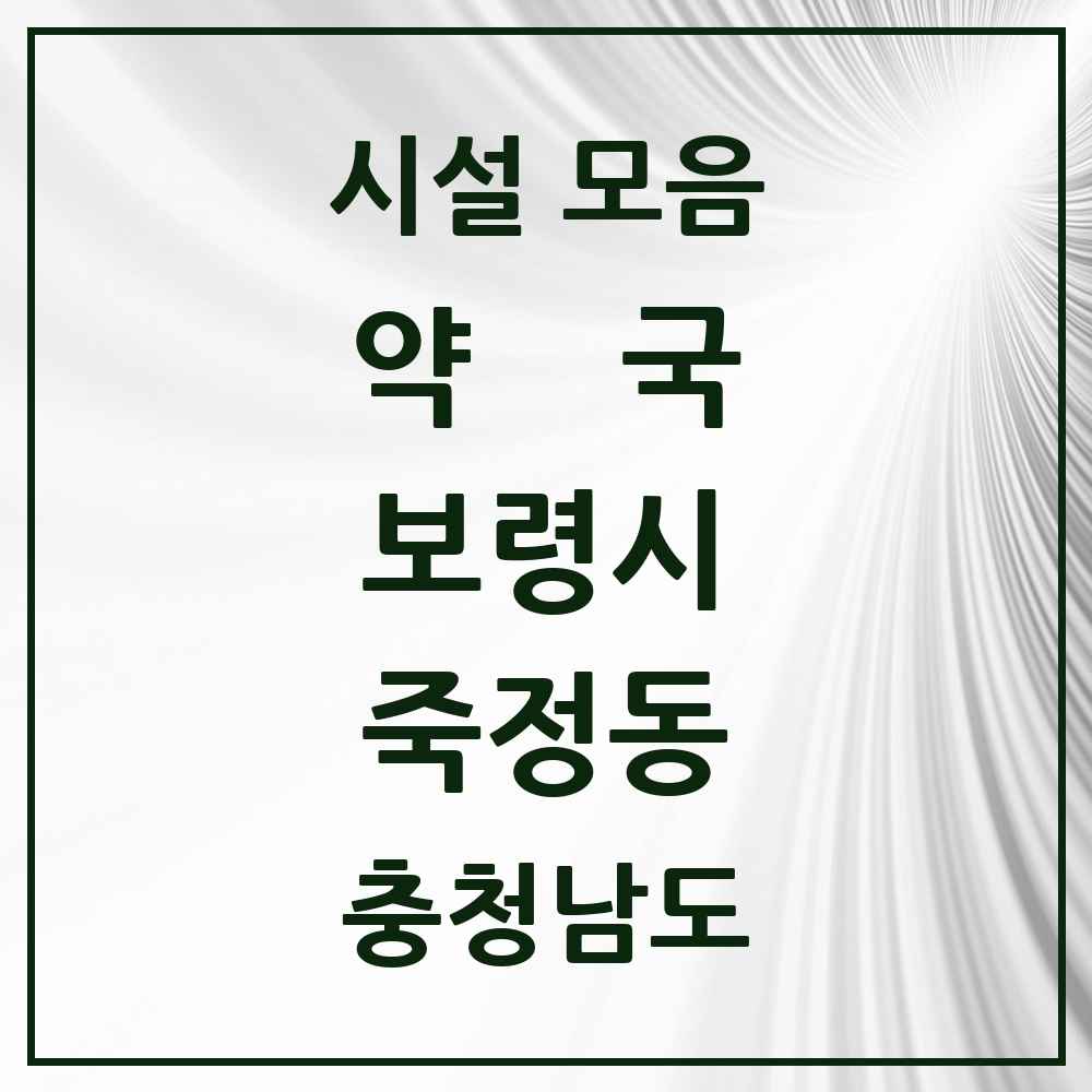 2025 충청남도 보령시 죽정동 약국 목록 2곳