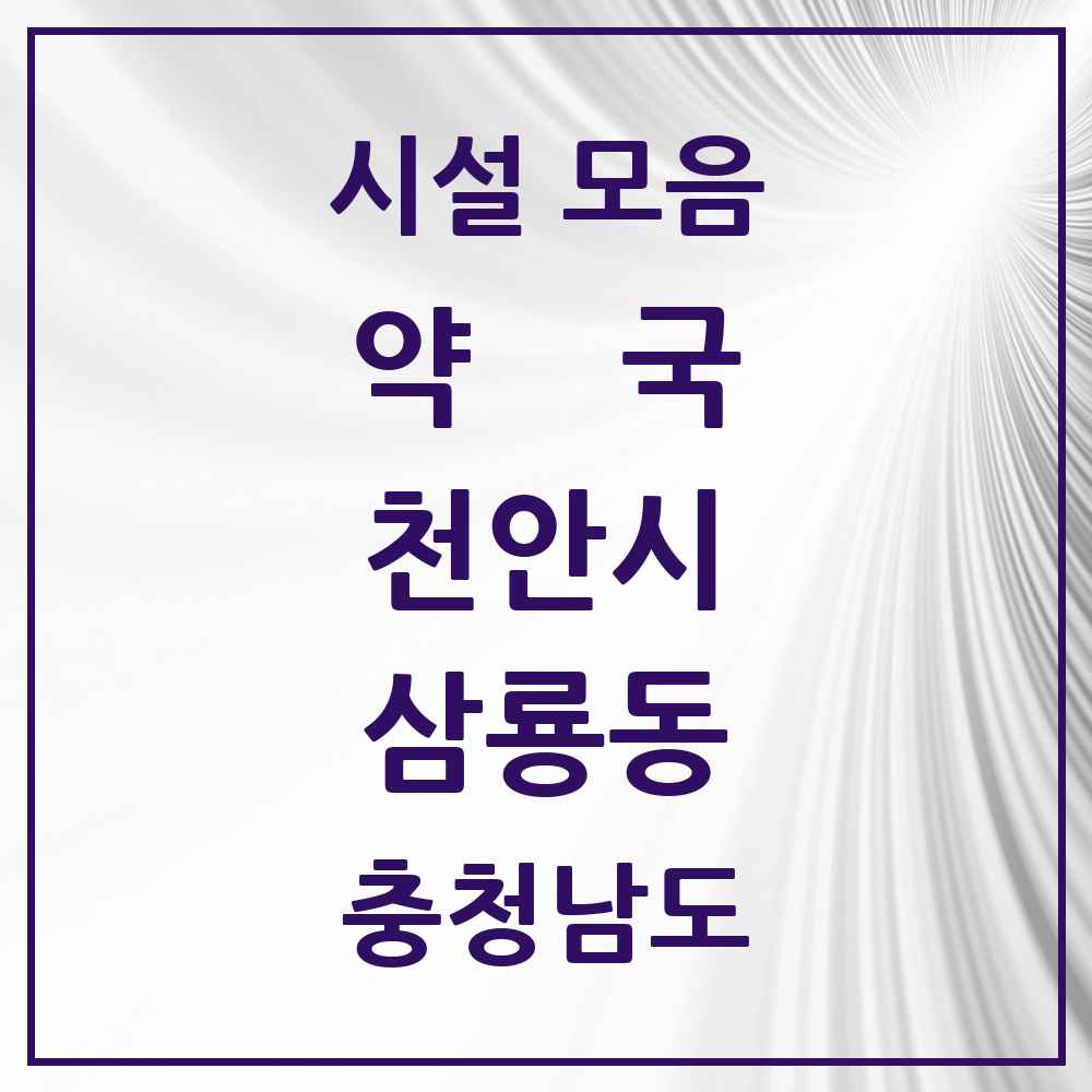 2025 충청남도 천안시 삼룡동 약국 목록 4곳