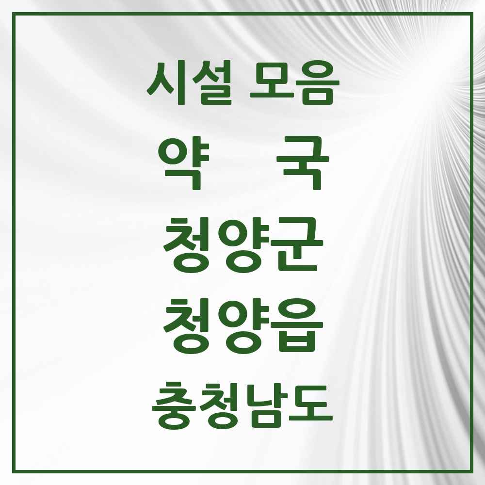 2025 충청남도 청양군 청양읍 약국 목록 10곳