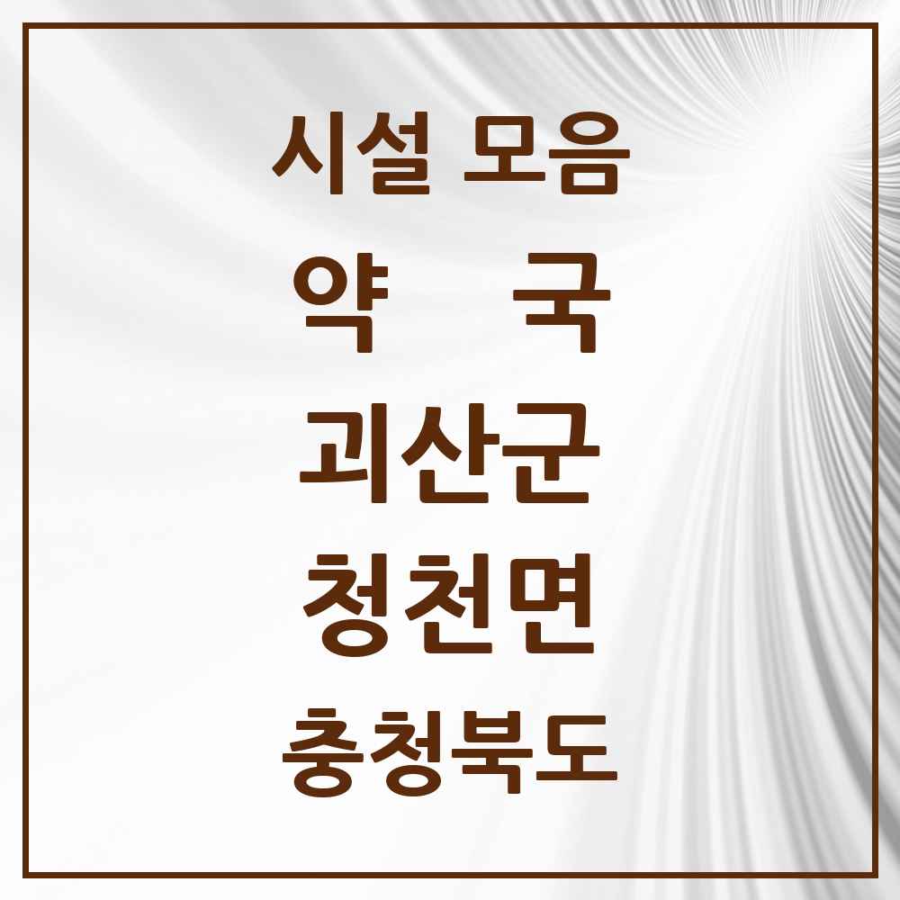 2025 충청북도 괴산군 청천면 약국 목록 1곳
