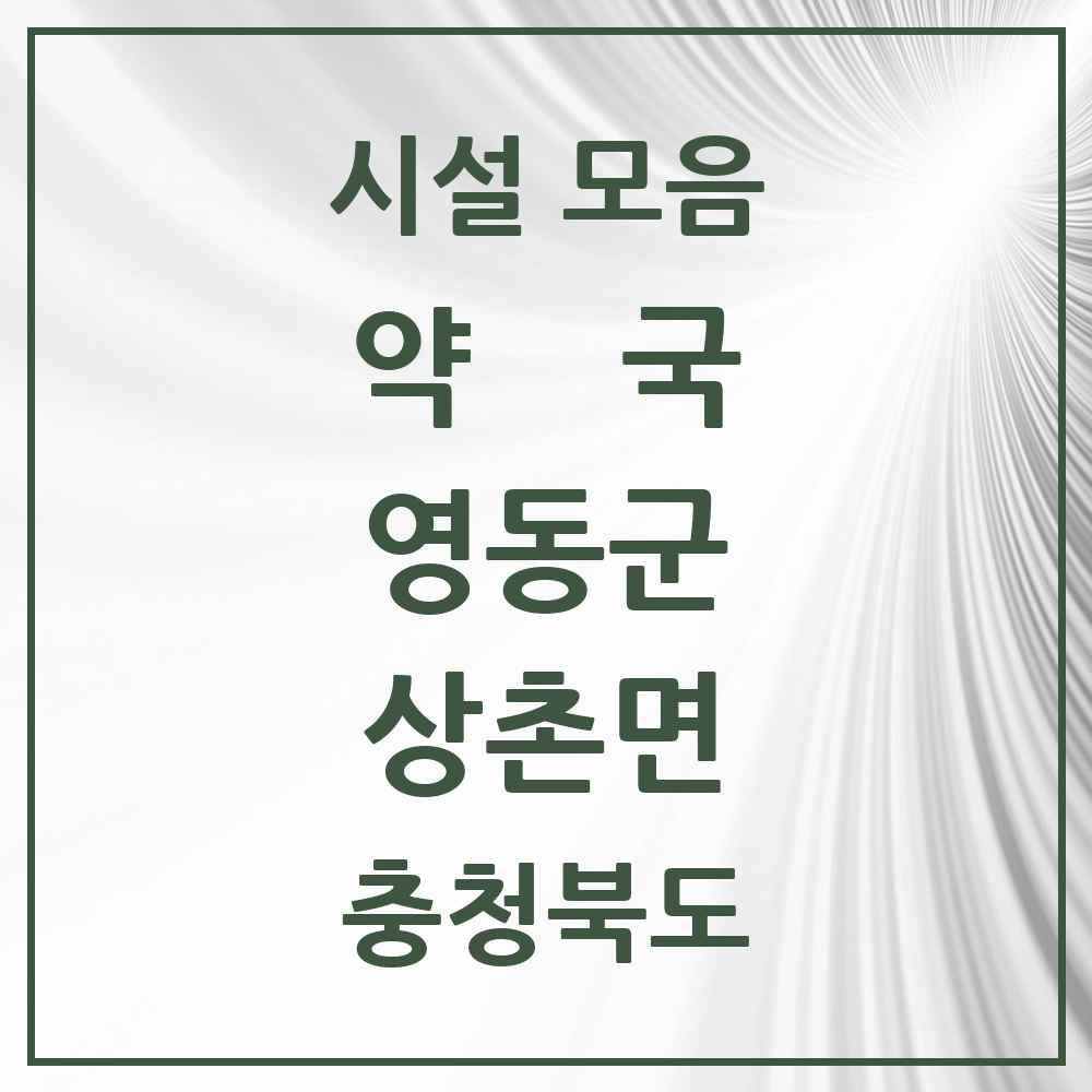 2025 충청북도 영동군 상촌면 약국 목록 1곳