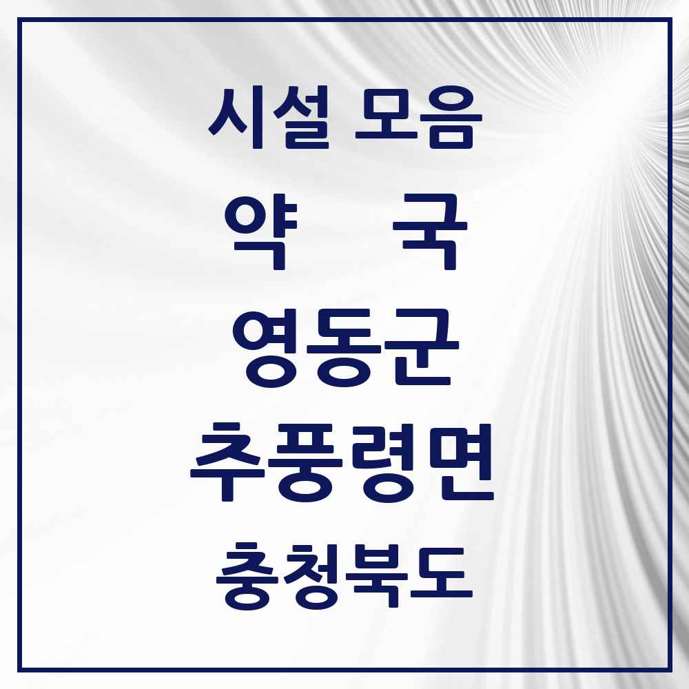 2025 충청북도 영동군 추풍령면 약국 목록 1곳