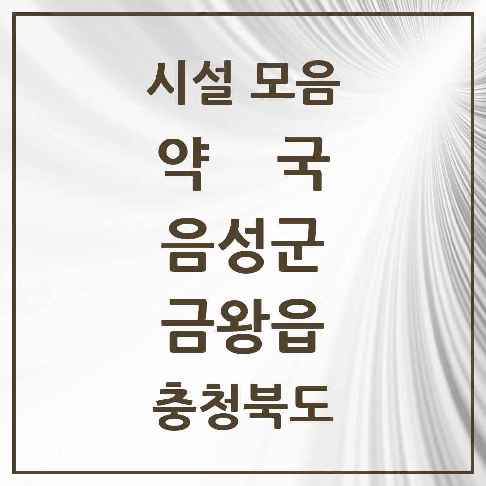 2025 충청북도 음성군 금왕읍 약국 목록 11곳