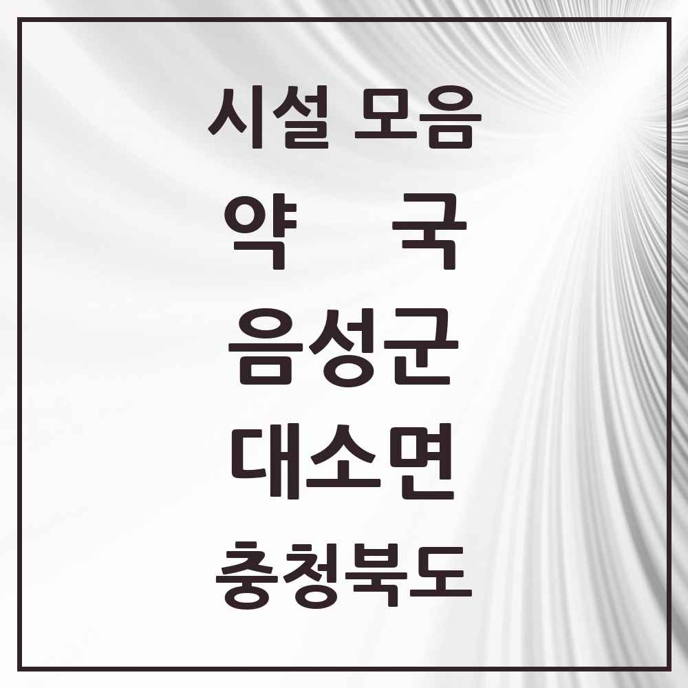2025 충청북도 음성군 대소면 약국 목록 6곳