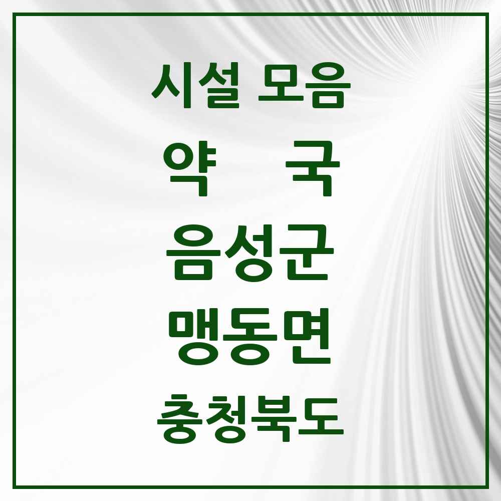 2025 충청북도 음성군 맹동면 약국 목록 6곳