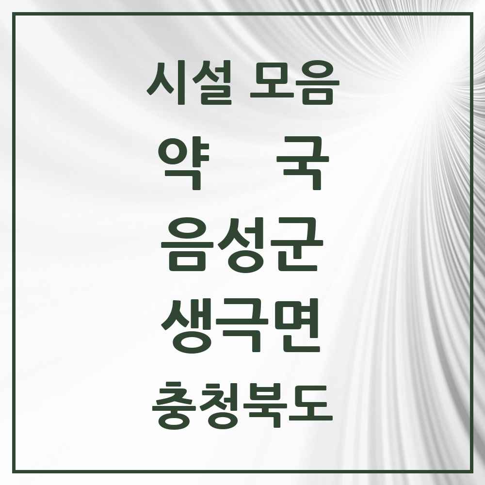 2025 충청북도 음성군 생극면 약국 목록 1곳