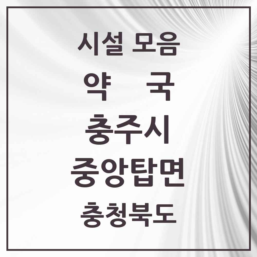 2025 충청북도 충주시 중앙탑면 약국 목록 3곳