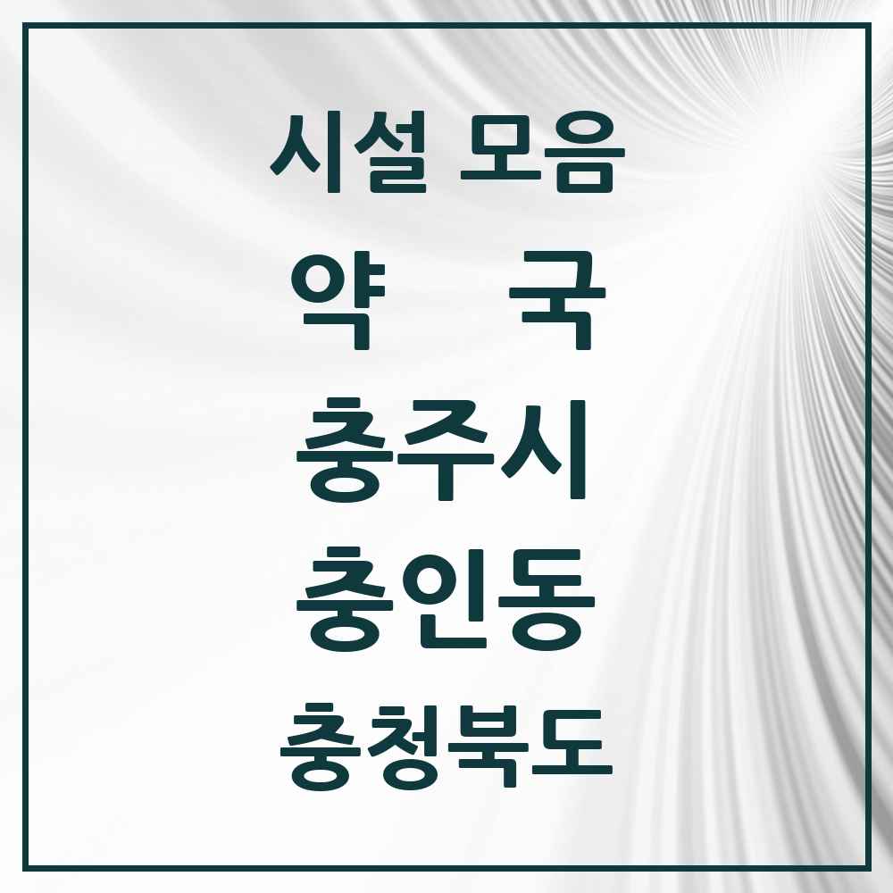 2025 충청북도 충주시 충인동 약국 목록 3곳