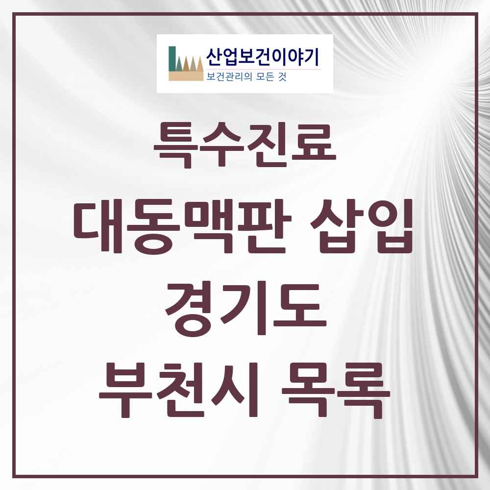 2025 경기도 부천시 경피적 대동맥판삽입 TAVI 실시기관 의원·병원 목록 1곳