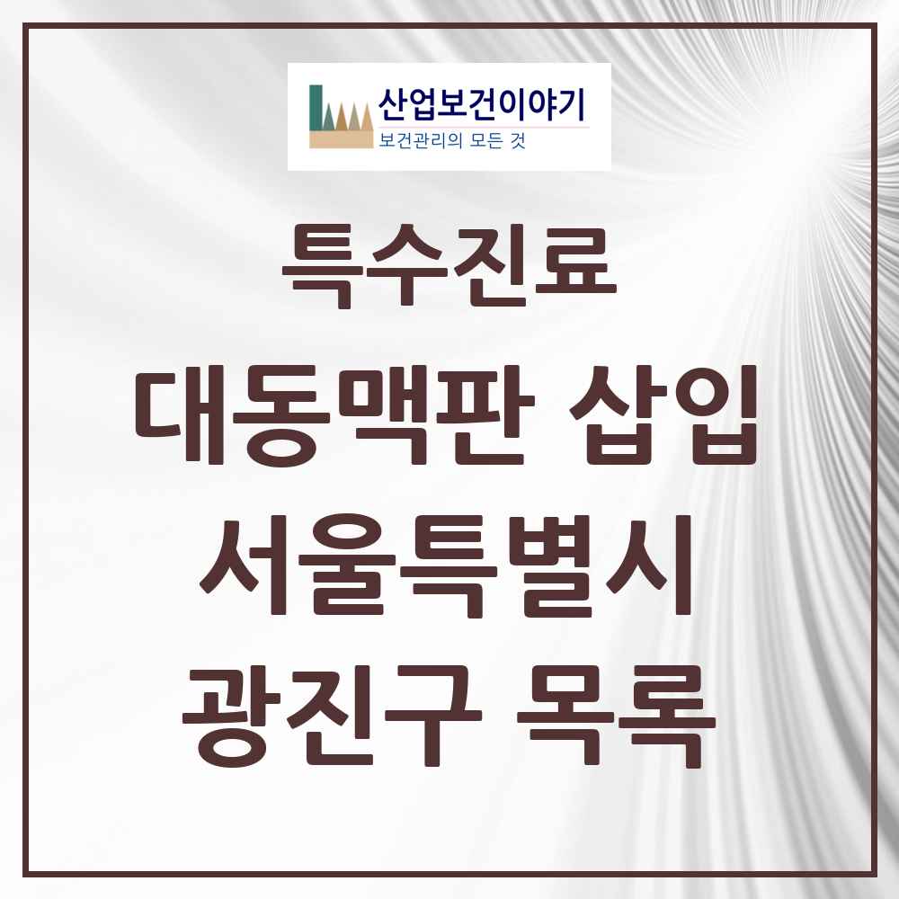 2025 서울특별시 광진구 경피적 대동맥판삽입 TAVI 실시기관 의원·병원 목록 1곳