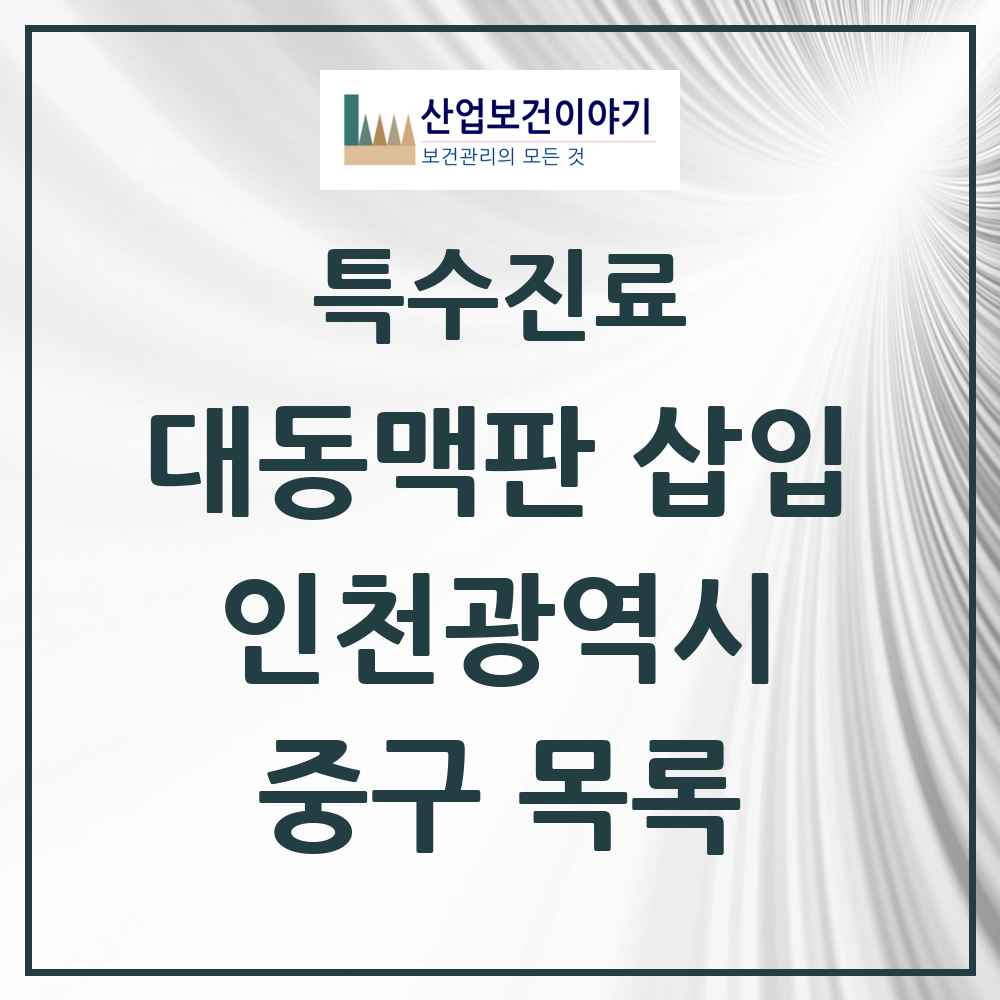 2025 인천광역시 중구 경피적 대동맥판삽입 TAVI 실시기관 의원·병원 목록 1곳