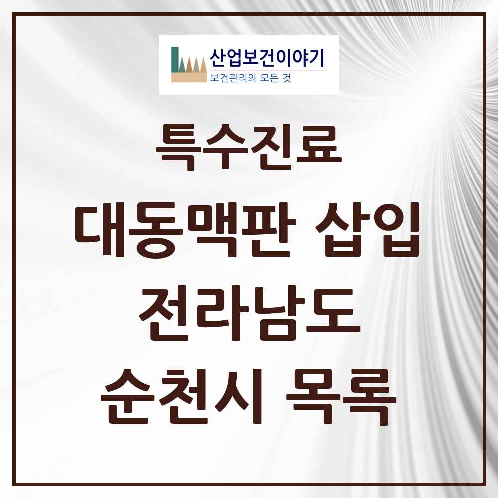 2025 전라남도 순천시 경피적 대동맥판삽입 TAVI 실시기관 의원·병원 목록 1곳