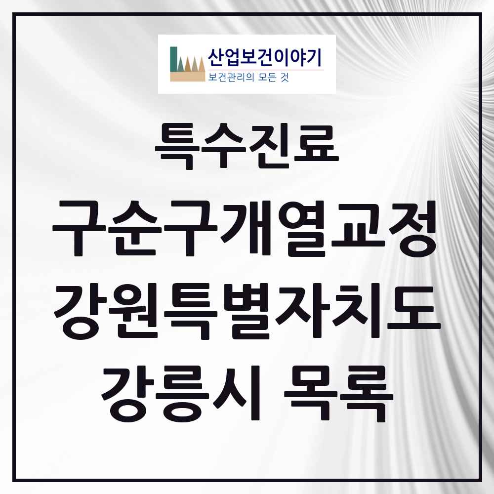 2025 강원특별자치도 강릉시 구순구개열 등 치과교정 및 악정형 치료 실시기관 의원·병원 목록 1곳