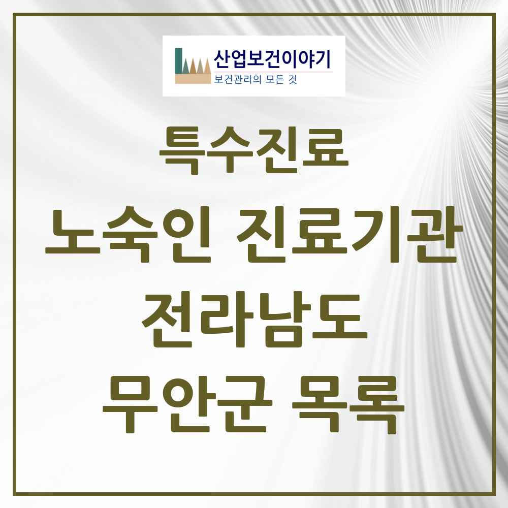 2025 전라남도 무안군 노숙인 진료기관 의원·병원 목록 1곳