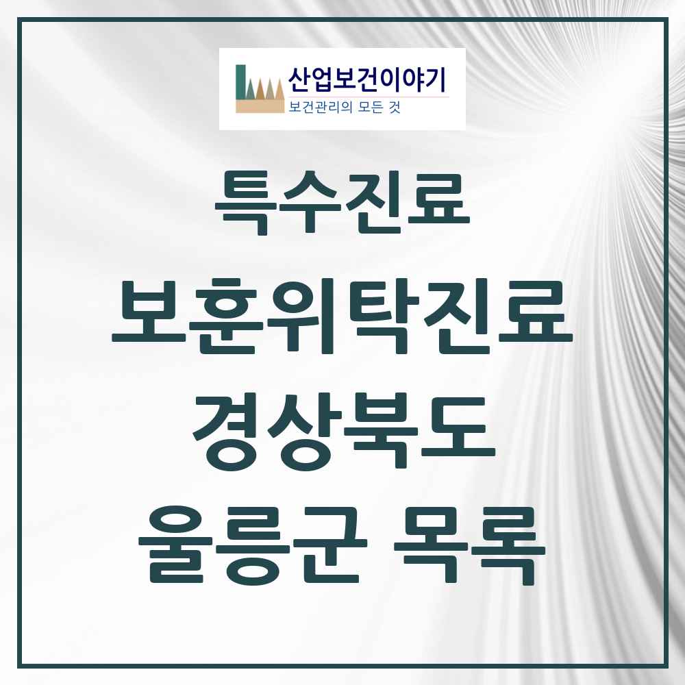 2025 경상북도 울릉군 보훈위탁진료 요양기관 의원·병원 목록 1곳