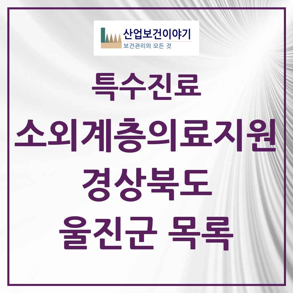 2025 경상북도 울진군 소외계층 의료서비스지원 사업기관 의원·병원 목록 1곳