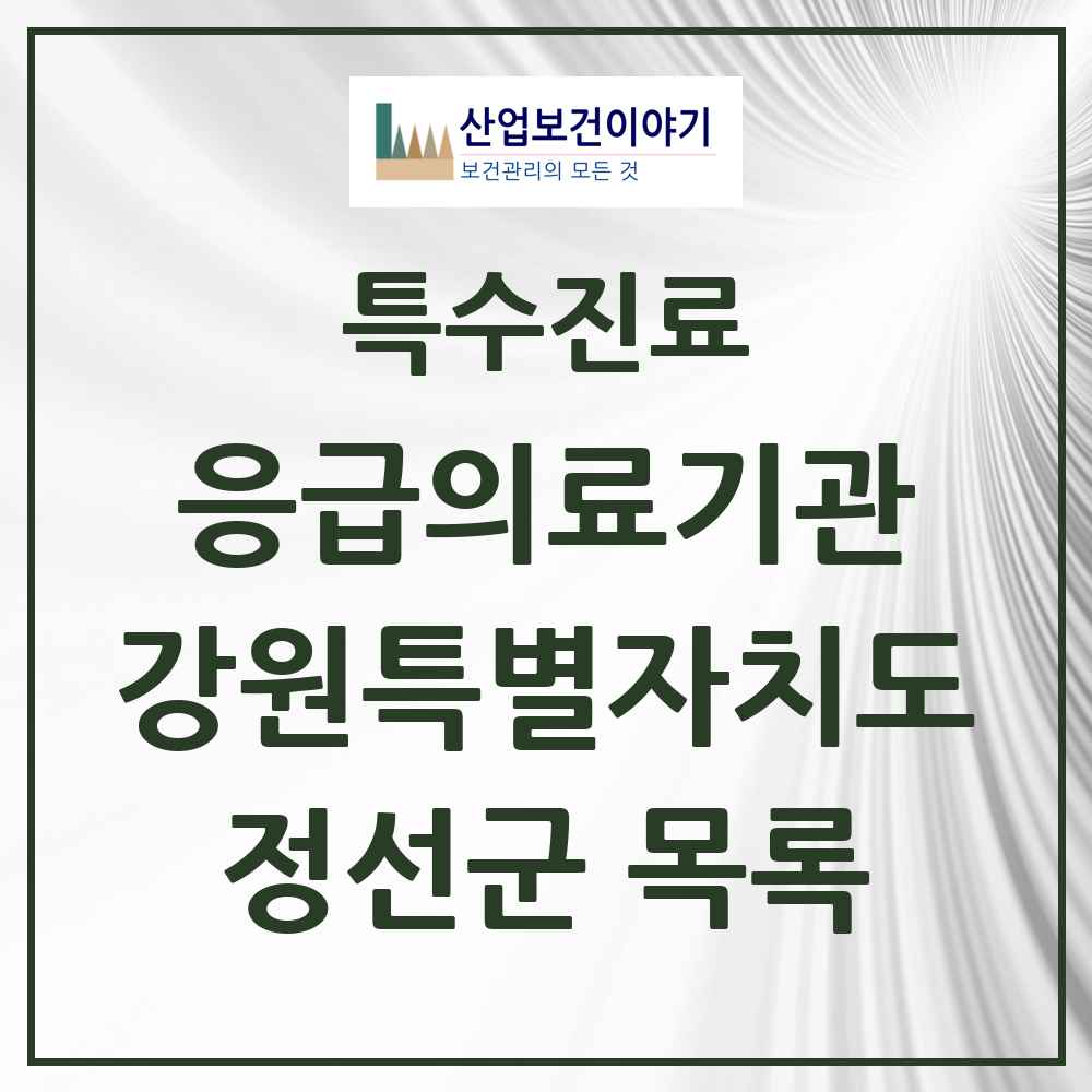 2025 강원특별자치도 정선군 응급의료기관 의원·병원 목록 1곳