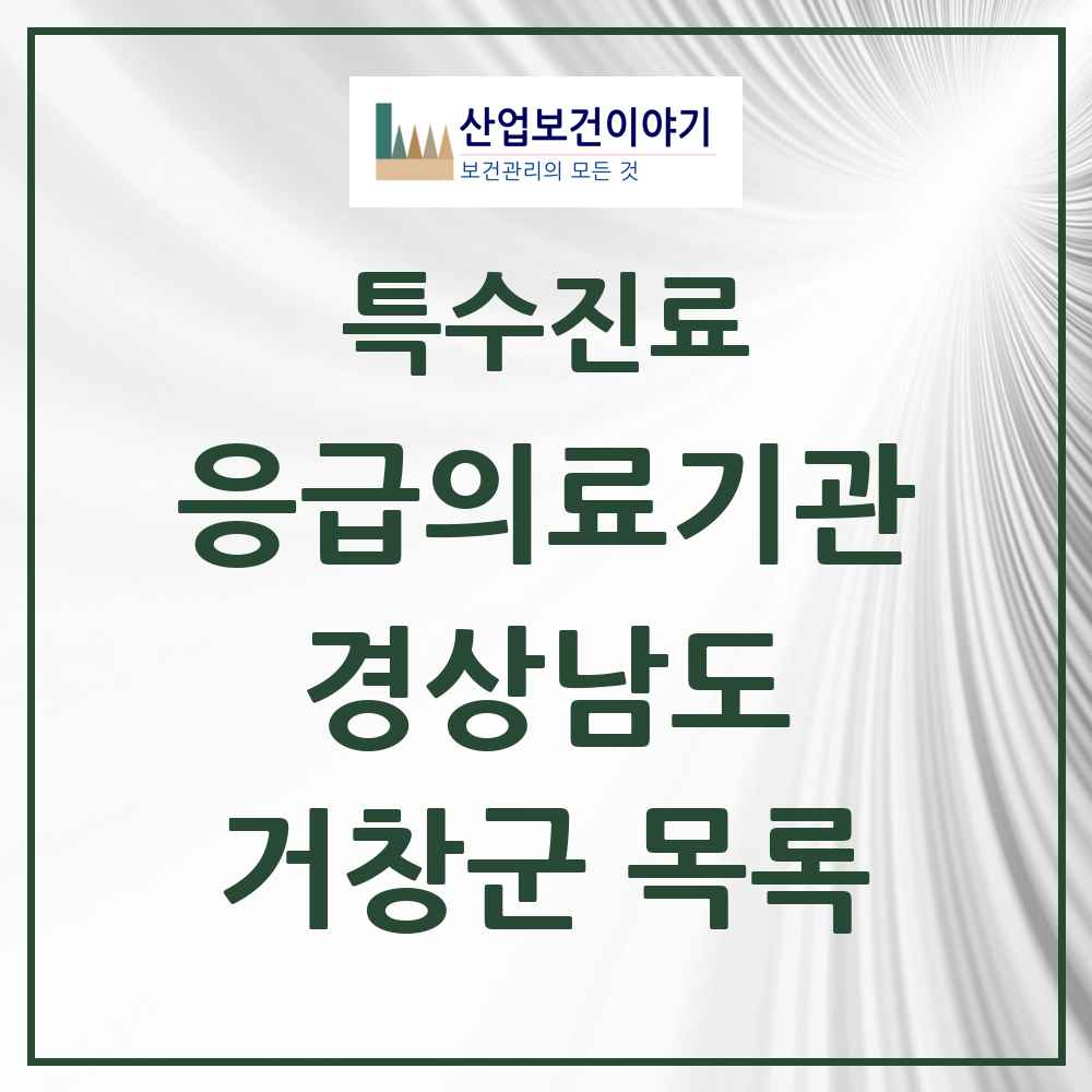 2025 경상남도 거창군 응급의료기관 의원·병원 목록 1곳