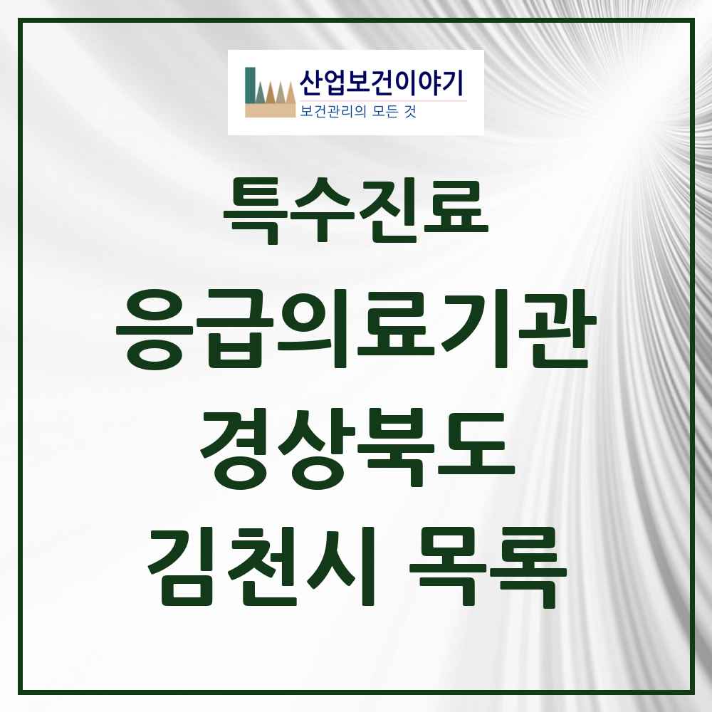2025 경상북도 김천시 응급의료기관 의원·병원 목록 2곳