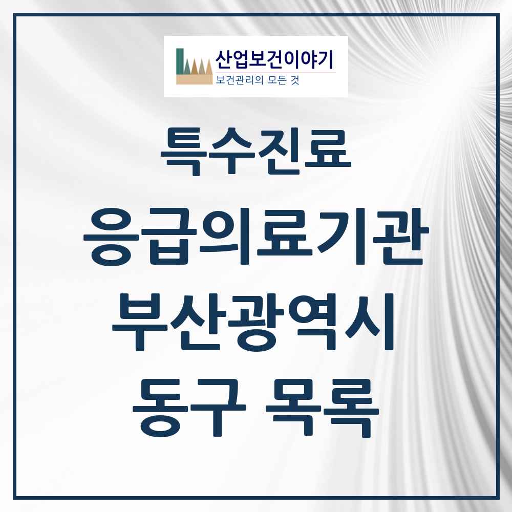 2025 부산광역시 동구 응급의료기관 의원·병원 목록 2곳