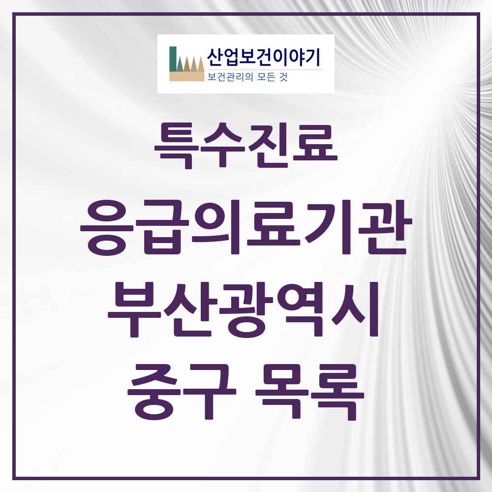 2025 부산광역시 중구 응급의료기관 의원·병원 목록 1곳