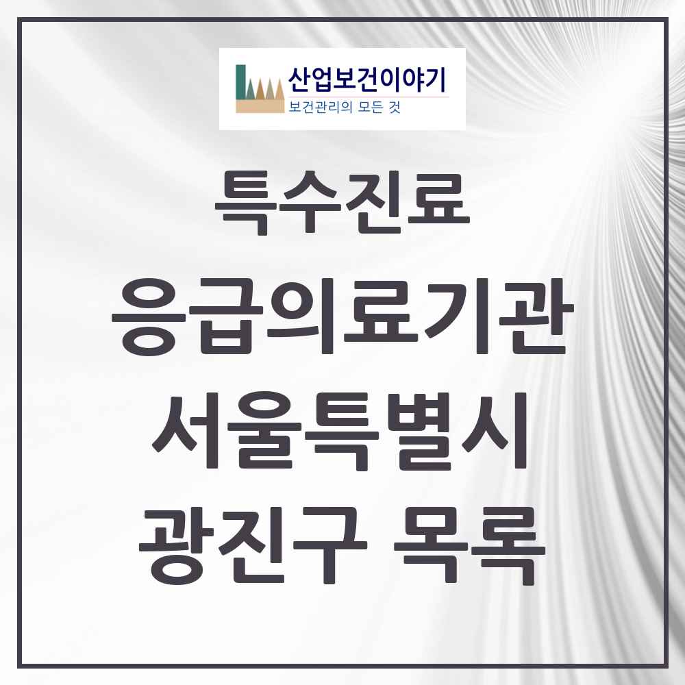 2025 서울특별시 광진구 응급의료기관 의원·병원 목록 2곳