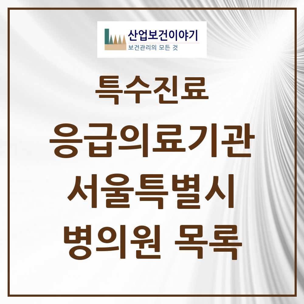 2025 서울특별시 응급의료기관 의원·병원 목록 49곳