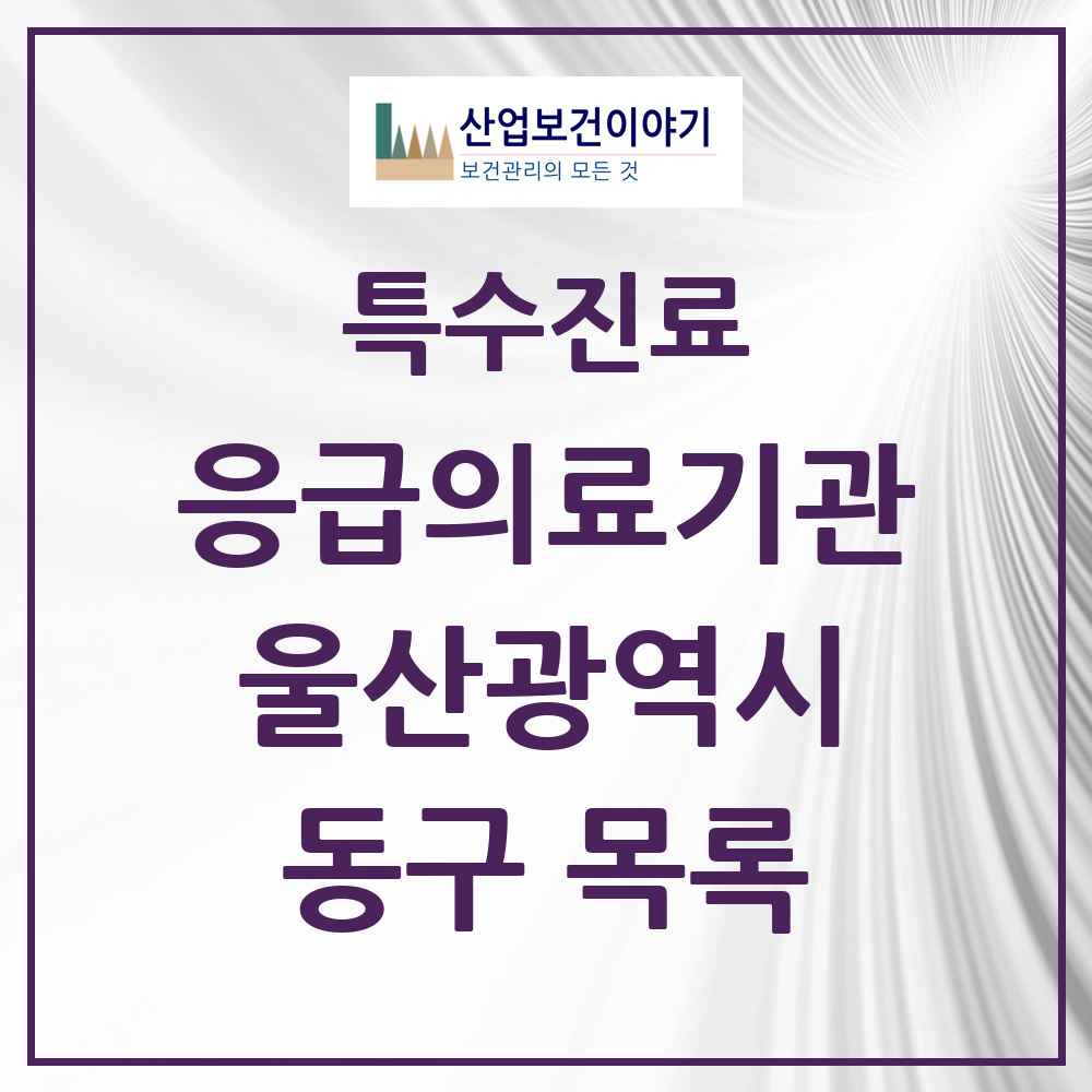 2025 울산광역시 동구 응급의료기관 의원·병원 목록 1곳
