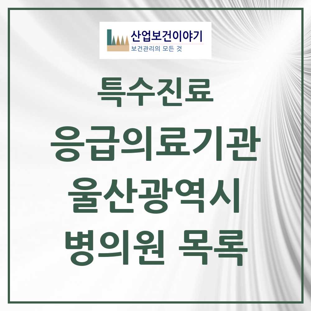 2025 울산광역시 응급의료기관 의원·병원 목록 7곳